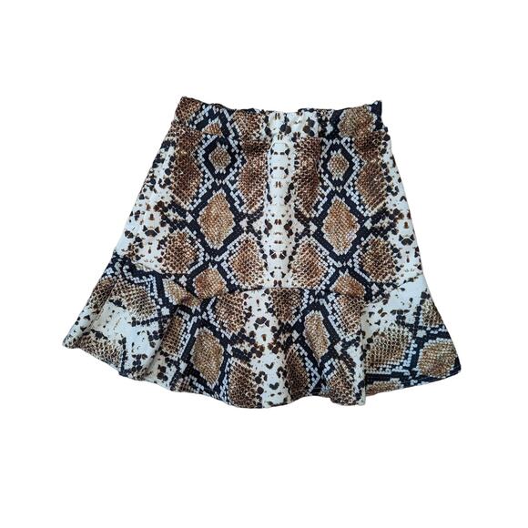 Nasty Gal Snake Print Ruffle Mini Skirt Size M - Picture 2 of 7